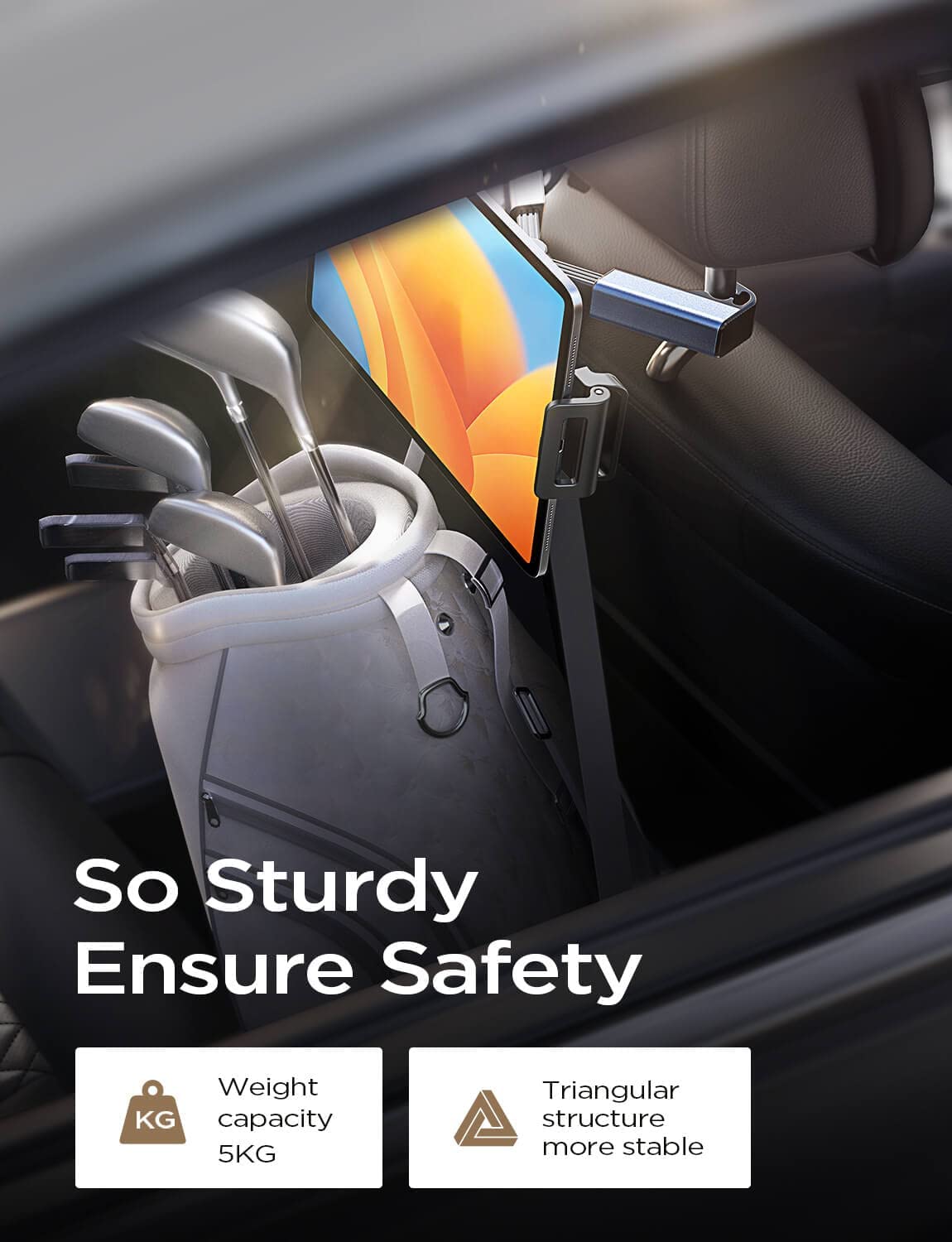 STHIRA® Car Tablet Holder for iPad, Rear Sturdy Car Ipad Holder Back Seat, Adjustable Headrest Ipad Mount for Kids and Passengers, Tab Holder Universal Fit for 7-12.9 Inch Tablets STHIRA® Car Tablet Holder for iPad, Rear Sturdy Car Ipad Holder Back Seat, Adjustable Headrest Ipad Mount for Kids and Passengers, Tab Holder Universal Fit for 7-12.9 Inch Tablets