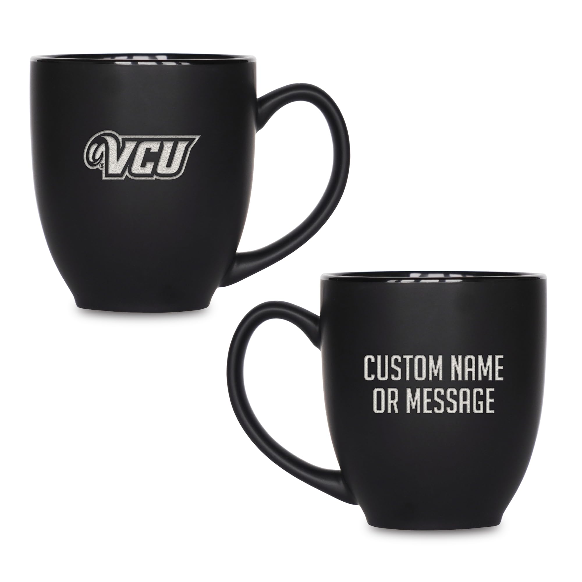 Rico Industries NCAA Primary 15-Oz Personalized Matte Black Bistro Mug - for Hot or Cold Drinks