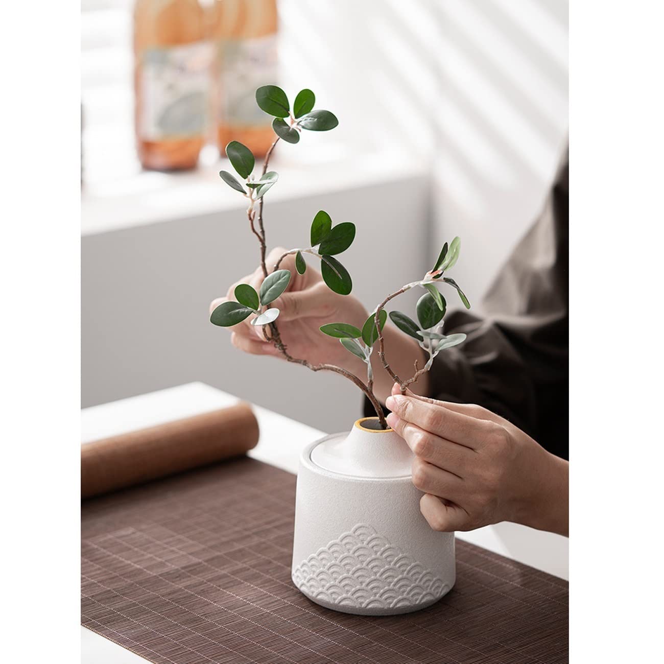 YJYJY 3-in-1-Aschenbecher/Blumentopf von Tea Matters: Windfester Keramik- Aschenbecher mit Trichterdeckel Küche, Haushalt & Wohnen
