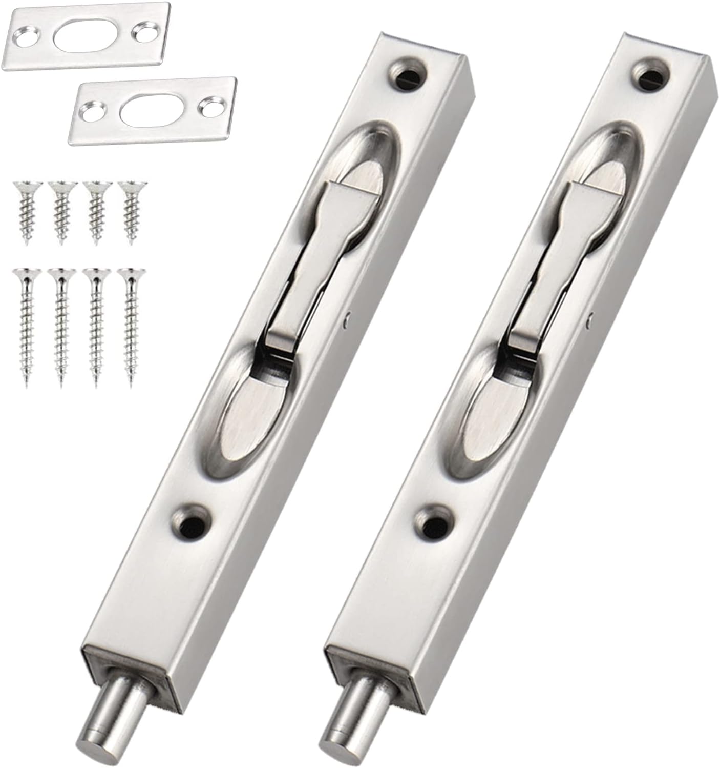 2 Pack 4 Inch Door Bolt Flush Stainless Steel Security French Door Lock ...