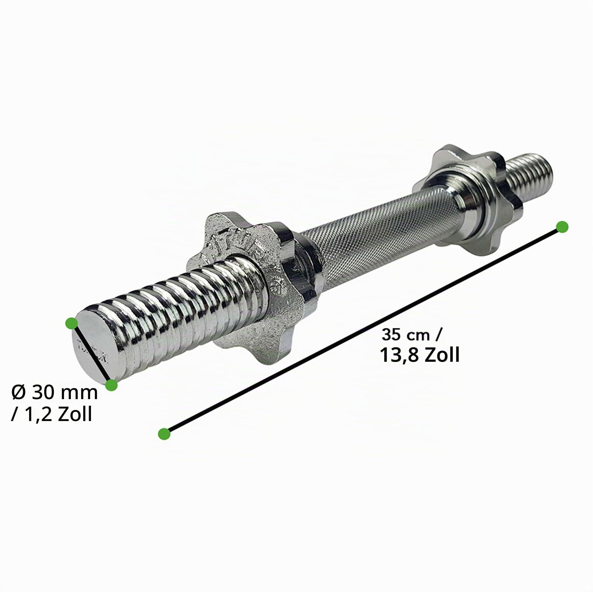 Tunturi Hantel Gusseisen 10kg - Hantelset mit Schraubverschluss - Kurzhantelset - 1 Hantelstange - 30mm - inkl. kostenlose Fitness-App