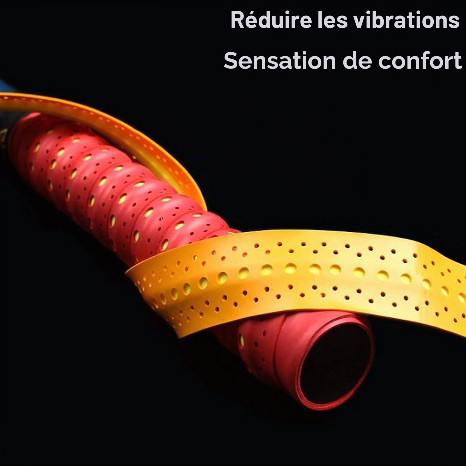 4 Pcs Surgrip Grip de Raquette de Badminton Absorbant, Antidérapant, Respirant pour Raquette de Tennis/Tennis de Table/Canne de Golf/Baseball/Squash