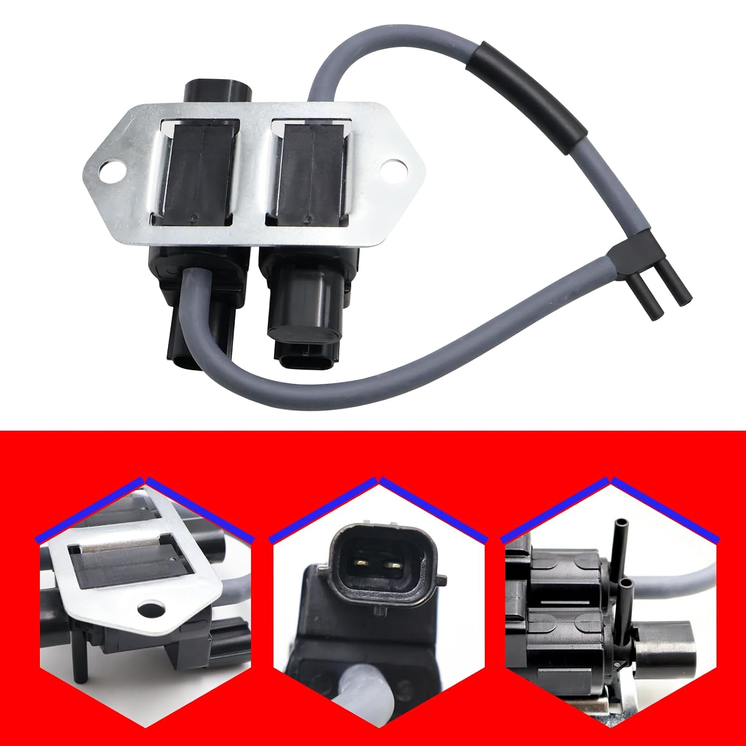 SMMS 8657A031 Clutch Control Vacuum Switch Solenoid Valve for Mitsubishi Pajero L200 L300 V43 V44 V45 K74T V73 V75 V78 Montero Xls Sport 1994-2007, Replacement OE MB937731 MB620532