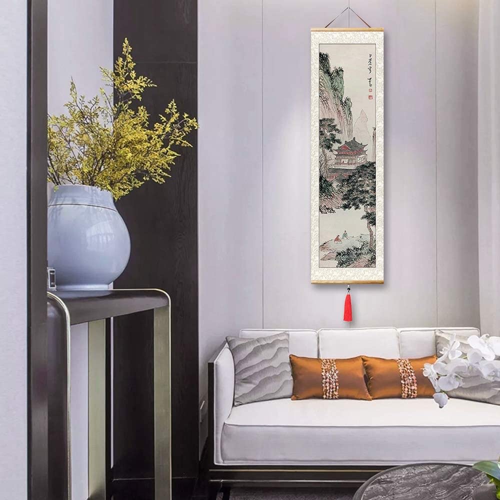 Chinesische Kunst-Wandrolle, hängende Malerei, Rolle, orientalisches Dekor, chinesisches Rollbild, Wandrolle, japanische Wandkunst, chinesische Malerei, Feng Shui, japanische Wandrolle, Dekoration for