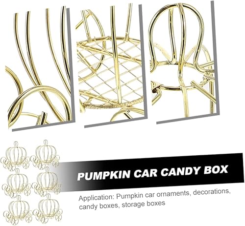 Miniatura 7 de SOLUSTRE Caja de 6 cajas de caramelos, cesta de velas de calabaza, caja de dulces de Halloween, almacenamiento de dulces, dulces de Pascua, florero