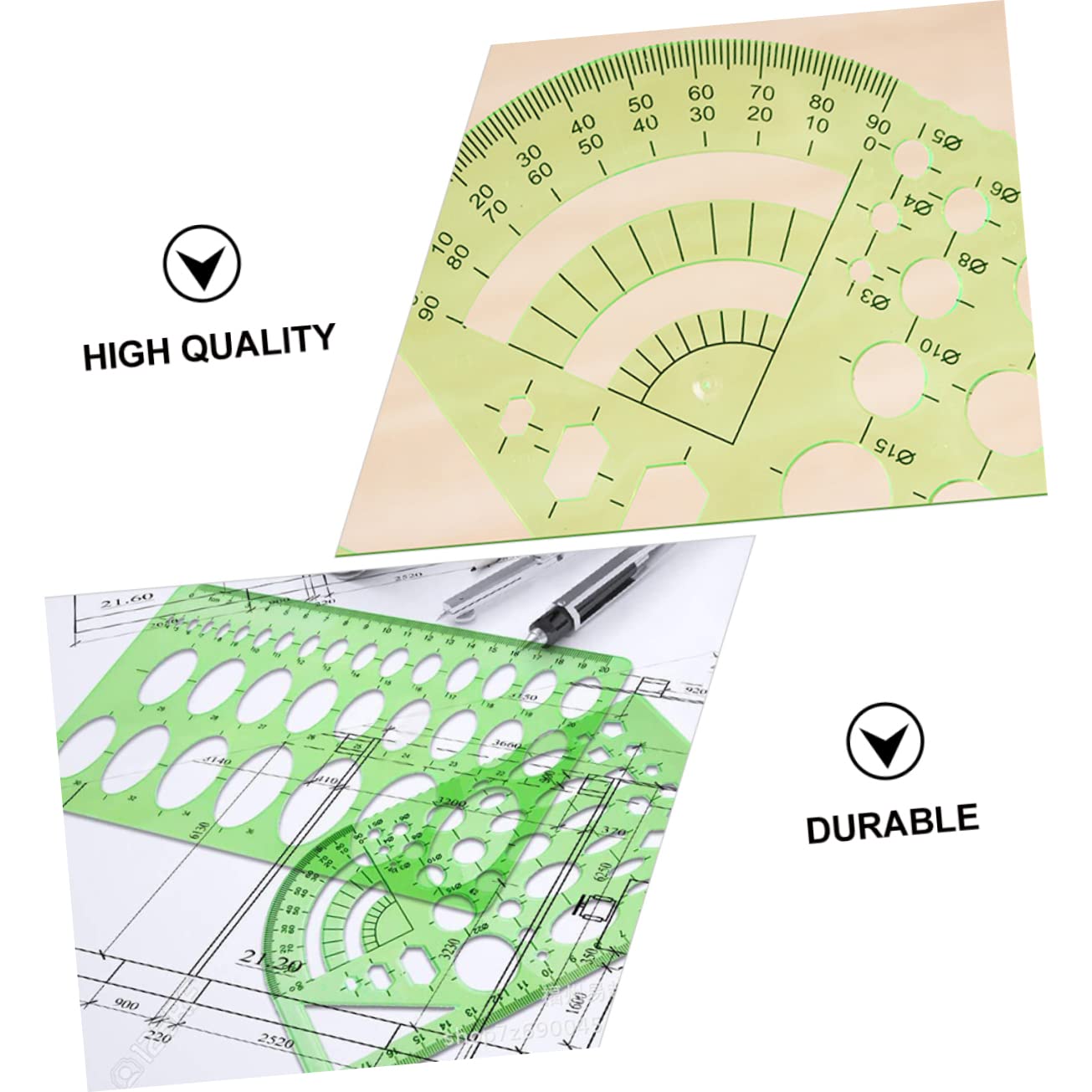 11stücke Schablonen Geometrie Transparente Kunststoff Lineale Zum Zeichnen Und Messen Für Schule Und Büro