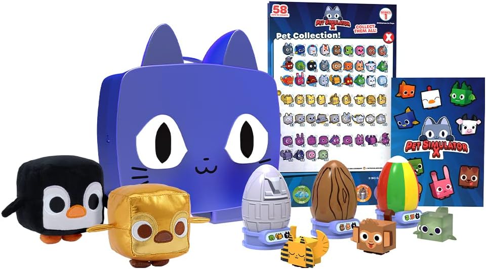 Pet Simulator X - Blue Iridescence Cat Collector Bundle (Mystery Case w/ 8 Items, Series 1) [Online Exclusive] [Includes DLC]