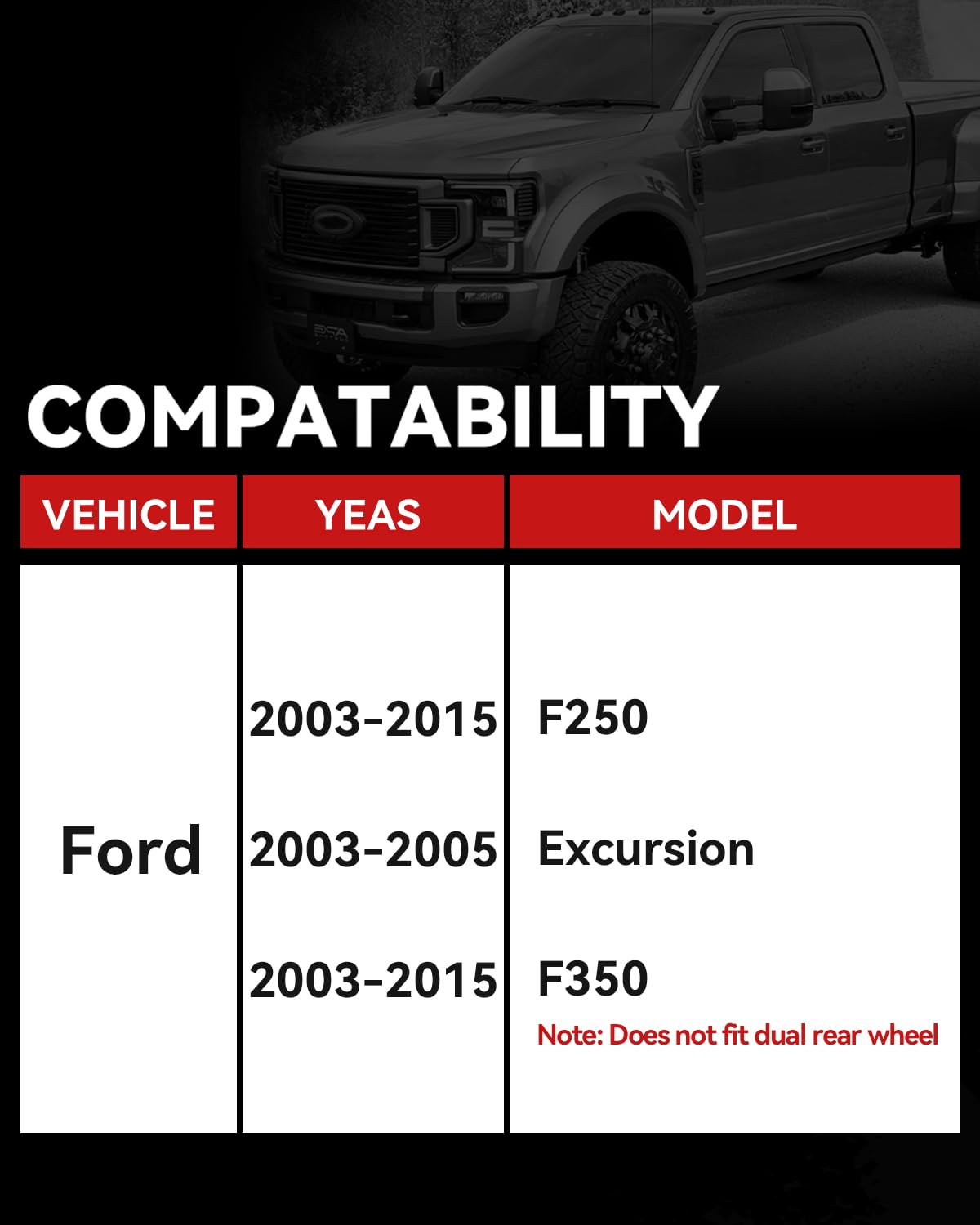 YIZBAP Wheel Spacers - Improve Ford Super Duty Stance -3