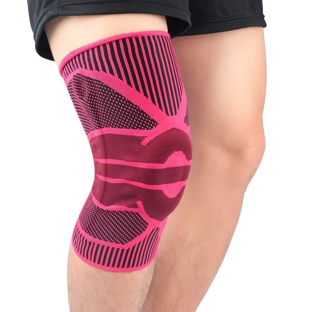 Ginocchiere da Trekking 2 Pezzi Ginocchiere in Pizzo Ginocchiere a Compressione Supporto articolare /3745(玫瑰,Medium)