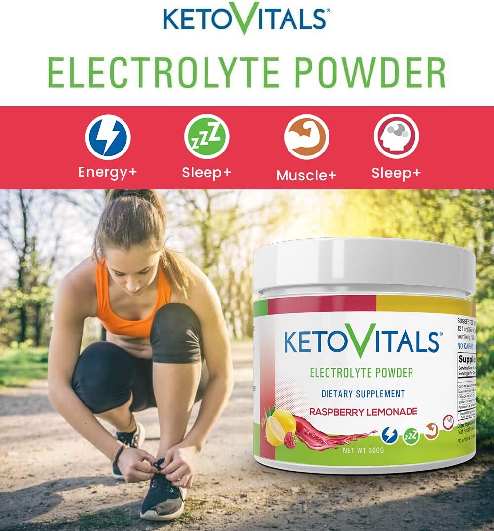 Keto Vitals Electrolyte Powder | Keto Friendly Electrolytes with Potassium, Magnesium, Sodium & Calcium | Electrolytes Supplement Energy Drink | Zero Calorie And Carb | Sugar Free (Raspberry Lemonade) : Health & Household