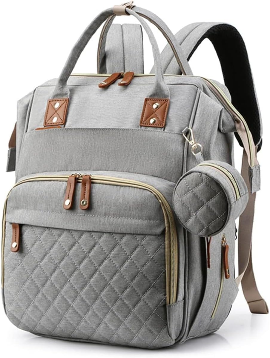 マザーズバッグ 軽量ベビーベッド リュック 保温ポケット USB充電ポート 大容量 乾湿分離 多機能 人気 赤ちゃん旅行出産準備 (