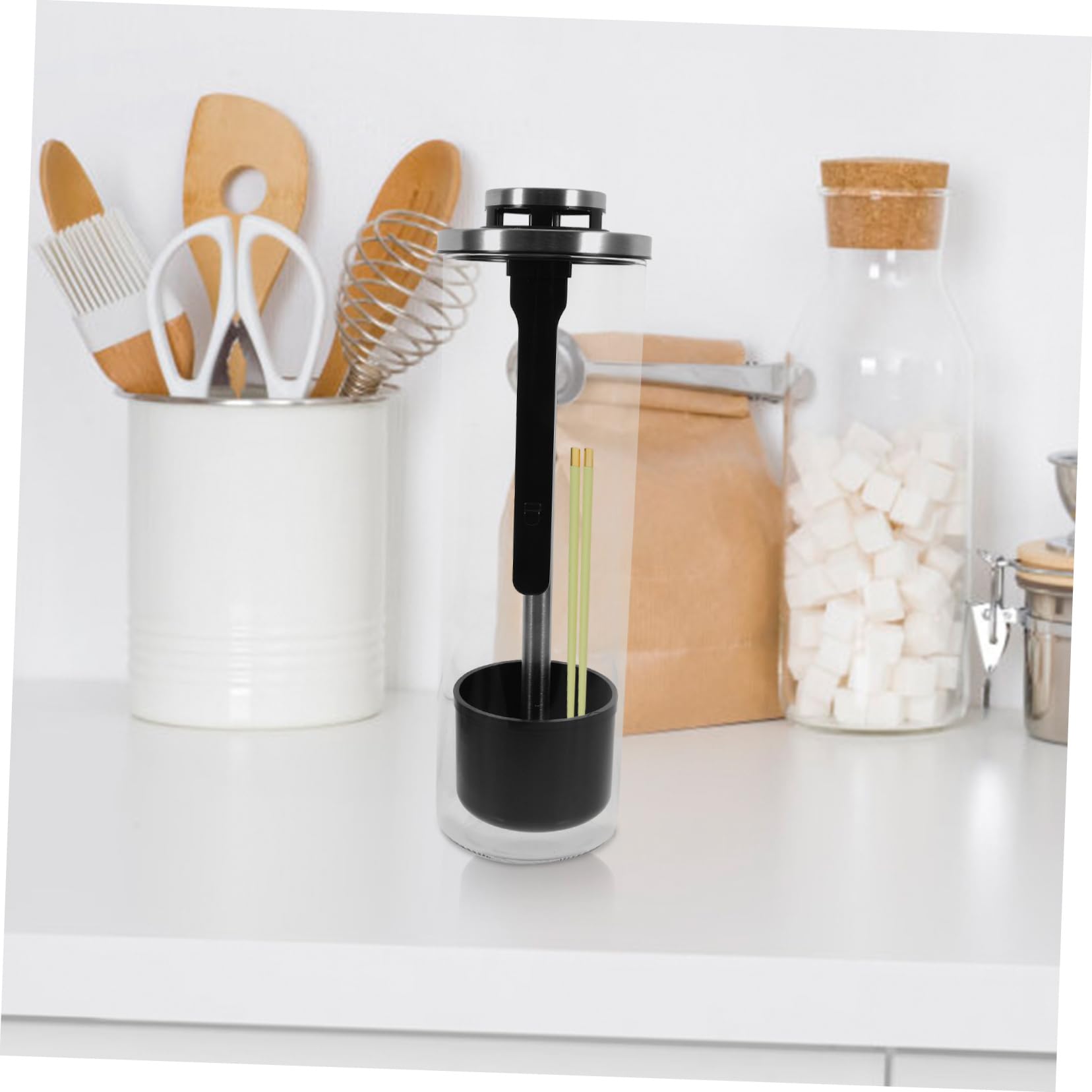 Soporte De Acero Inoxidable Para Utensilios De Cocina y Dispensador De De Organizador Multiusos Para Cocina y Comedor Para Mantener El Orden Elegancia El Hogar