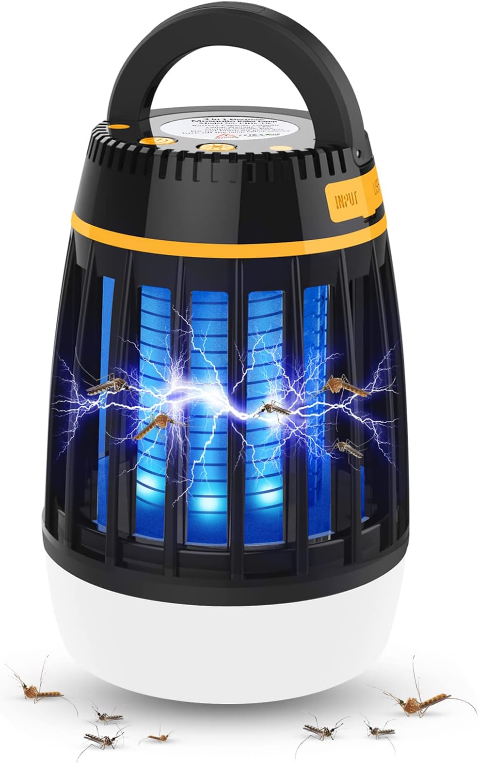 Mosquito Killer, 3 in 1 Bug Zapper,Waterproof Insect Fly Trap for Outdoor & Indoor,LED Lantern, Emergency Power Supply 2000mAh for Home, Camping, Gnats, Backyard, Patio, black, CH16-130