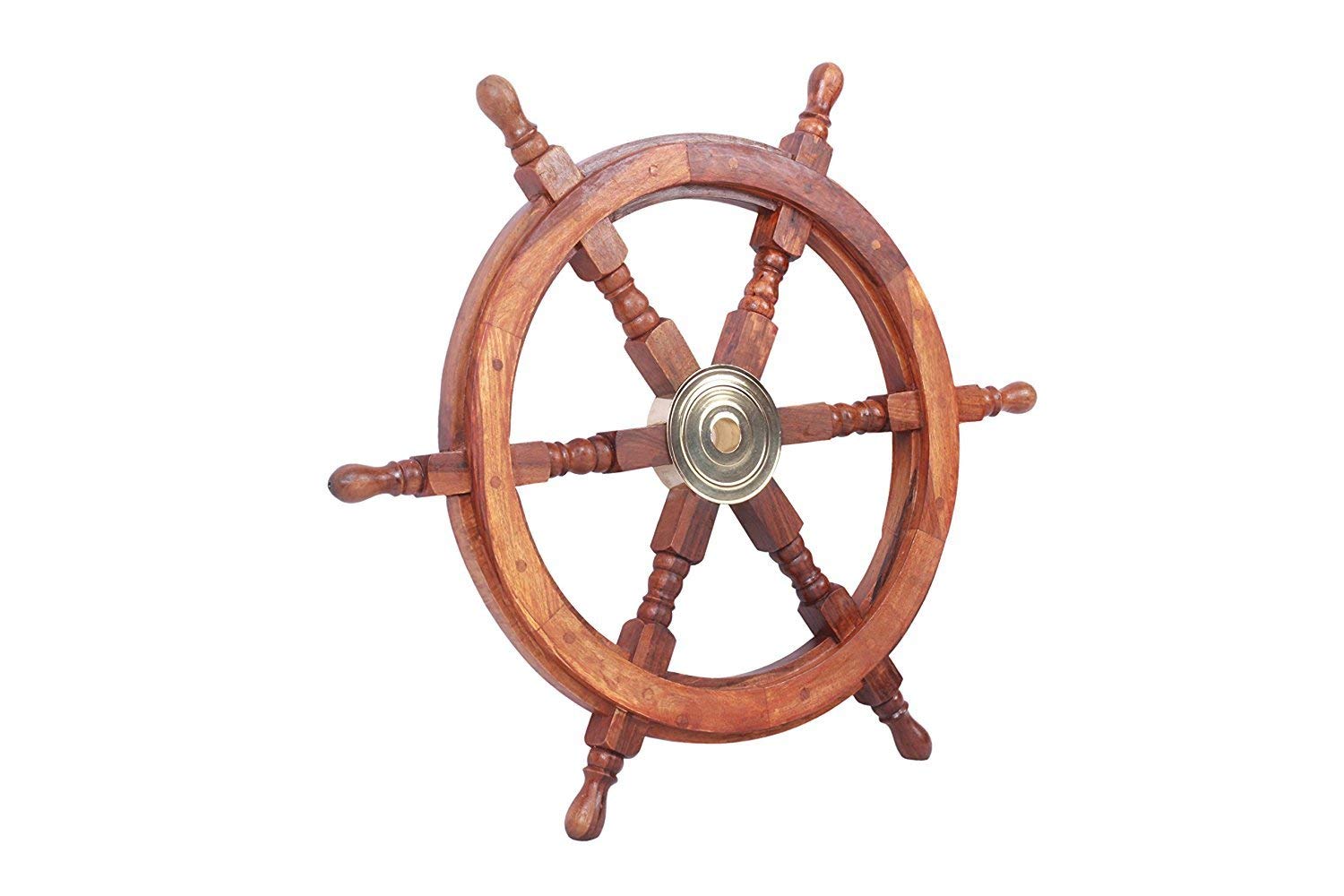 Nagina International 船の舵 18インチ インテリア Nagina