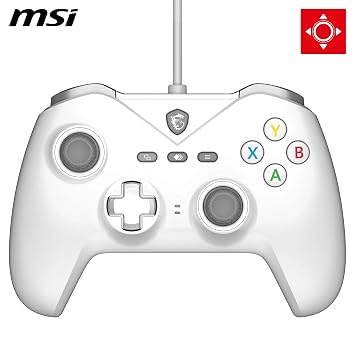 ذراع ألعاب Msi Gg Force Gc200 أبيض سلكي للكمبيوتر الشخصي/أندرويد 8+ يدعم محرك اهتزاز مزدوج بطول 2 متر