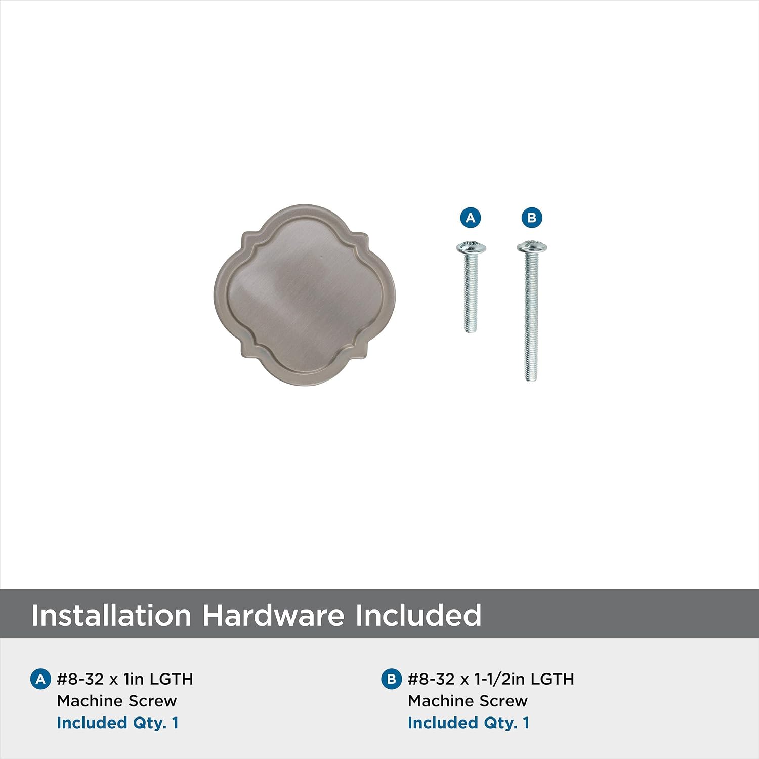 Amerock | Cabinet Knob | Satin Nickel | 1-3/8 inch (35 mm) Diameter | Grace Revitalize | 1 Pack | Drawer Knob | Cabinet Hardware