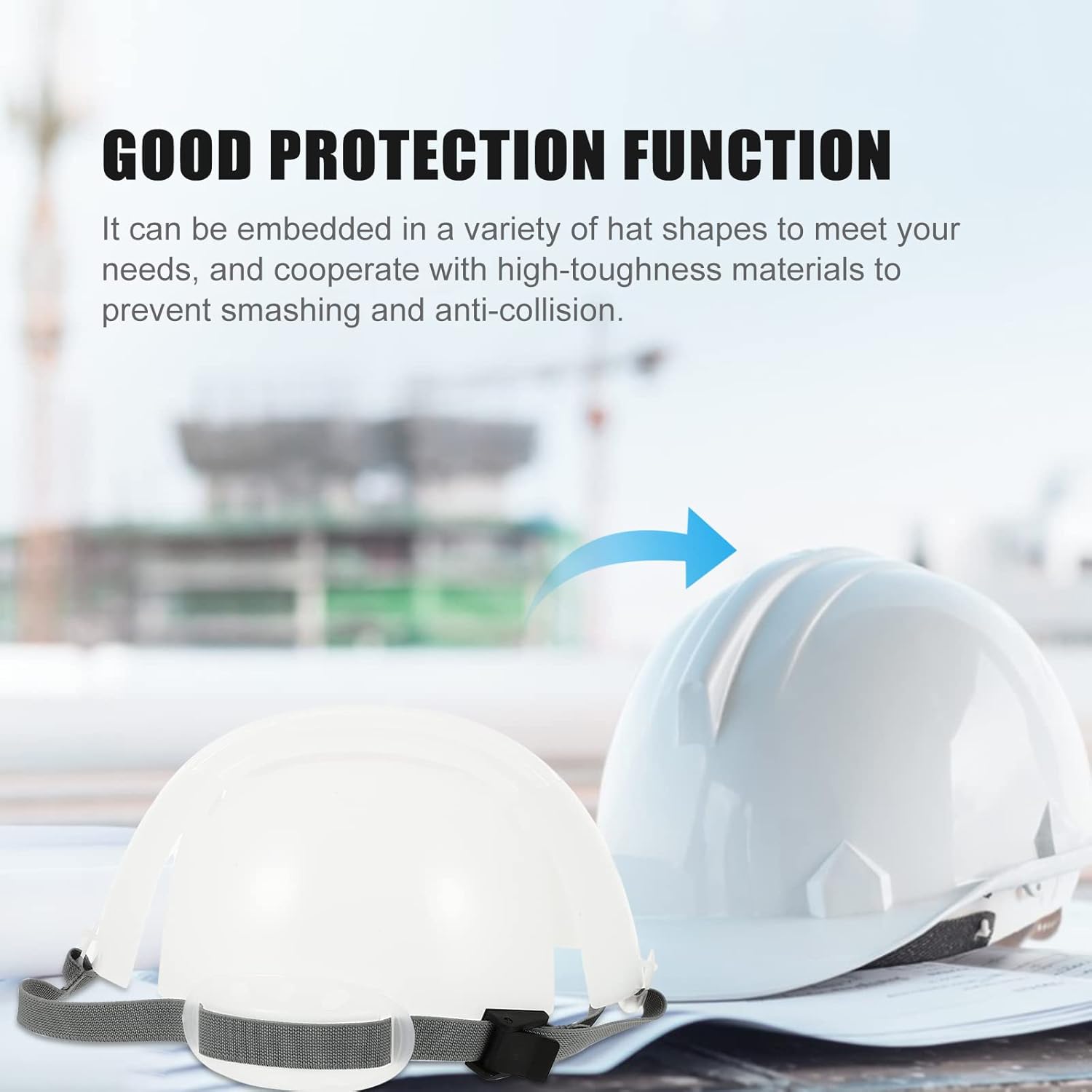 LUOZZY Bump Cap Insert Baseball Cap Insert Universal Bump Caps Safety Helmet PE Lined Bumper Hat Lightweight Head Protection, Light Gray