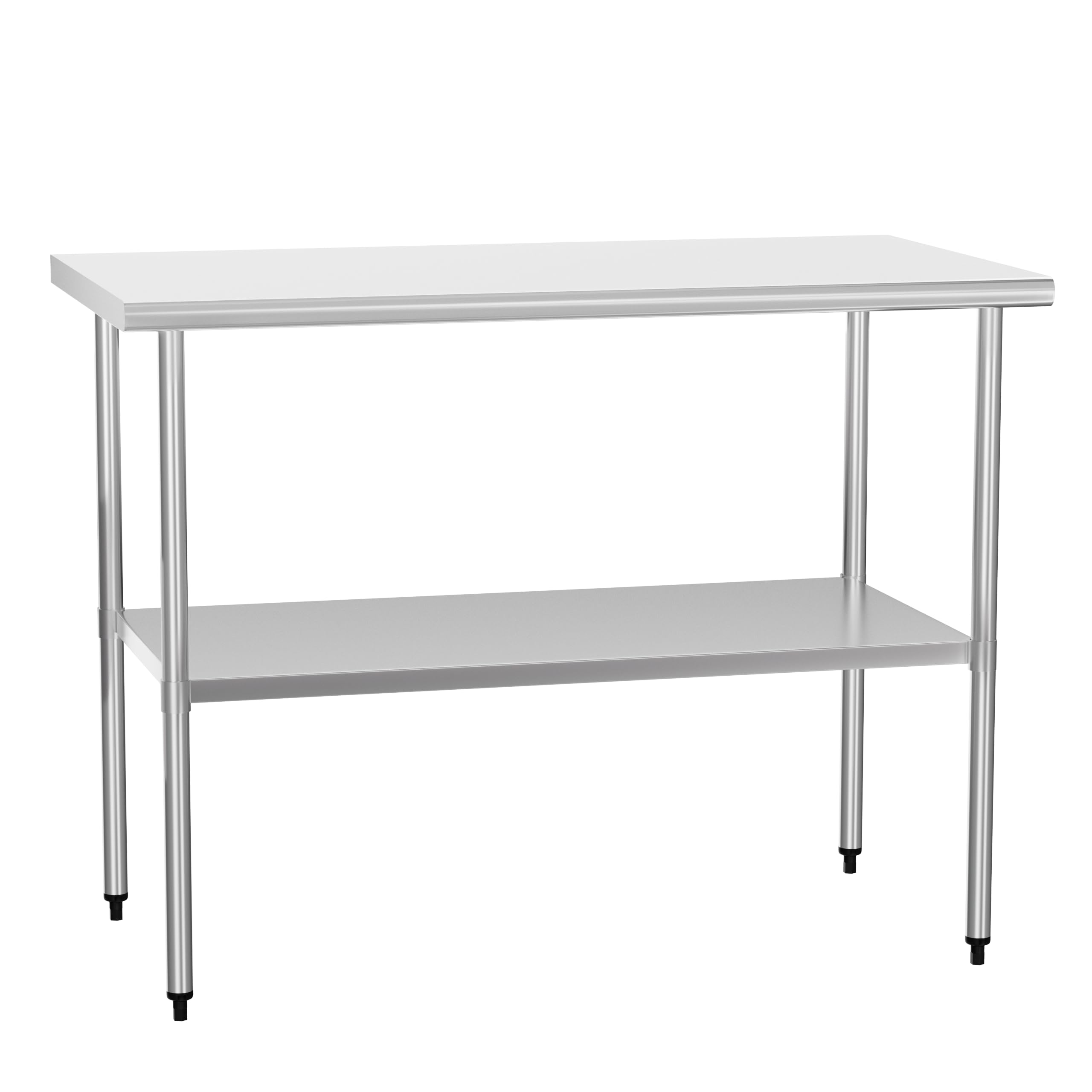 Photo 1 of Stainless Steel Table 24 x 48 Inches Metal Prep Table with Adjustable Undershelf, Stainless Table for Commercial Kitchen, Outdoor, Restaurant, Hotel & Garage
