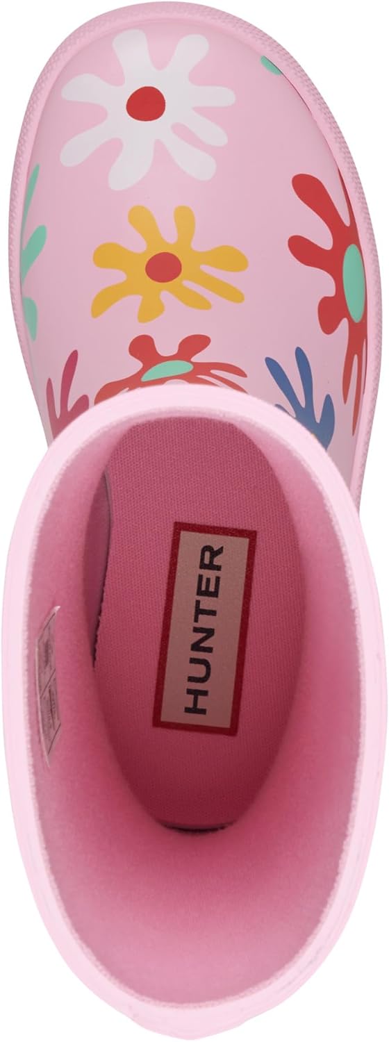 Hunter Kids First Classic Rain Boots, Medium Pink Floral Multi Print, 11 Little Kid