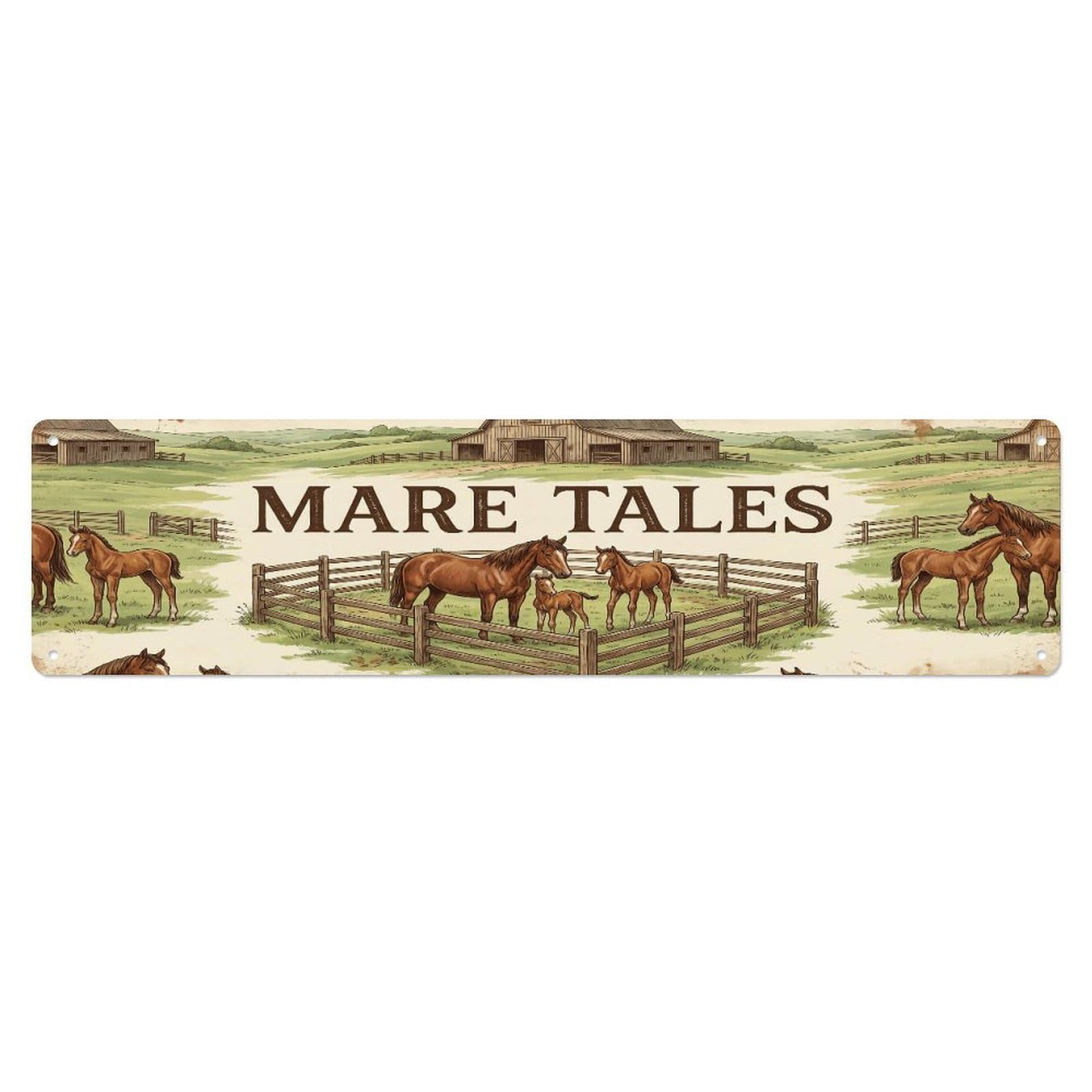 Xanthor Style Metal Tin Sign Vintage Pen Mare Horse Farmhouse Funny Horse Backyard Farm