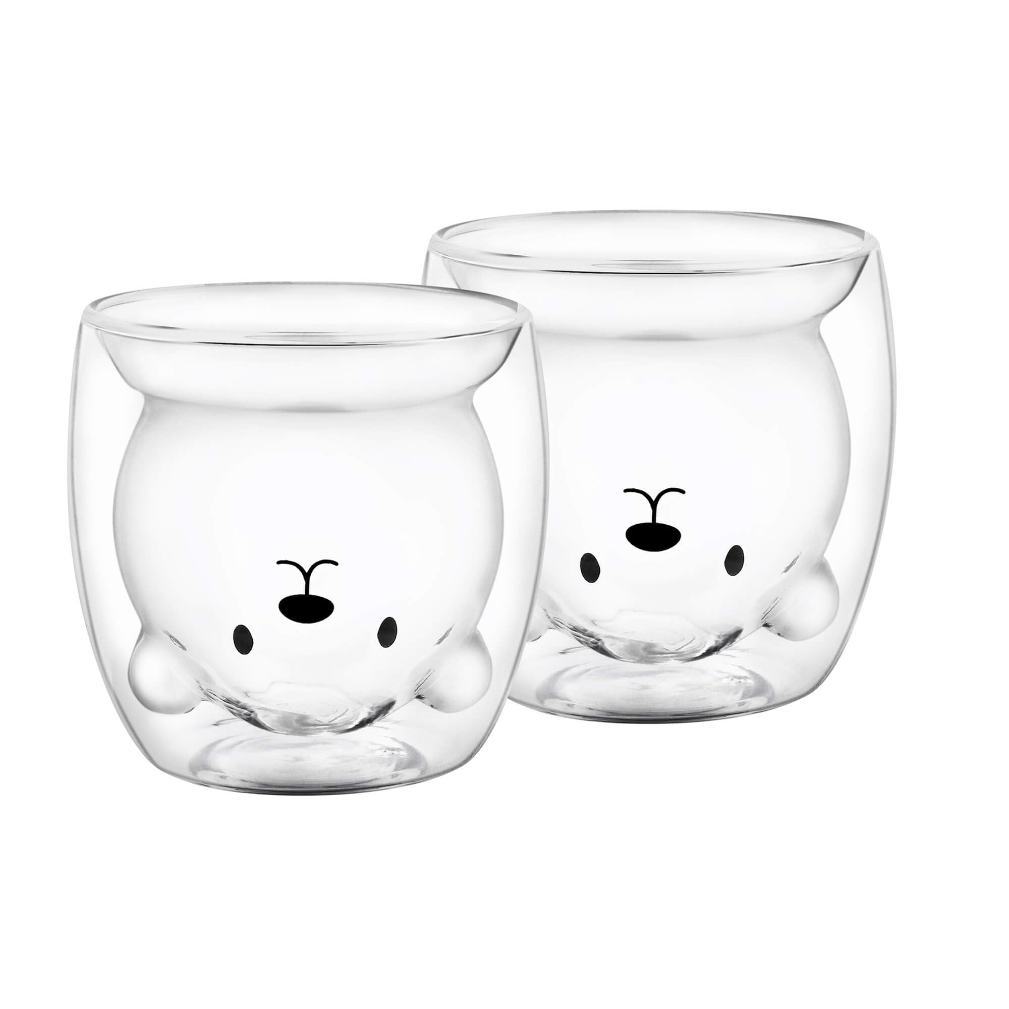 GRÄWE Doppelwandige-Thermogläser, 250ml, 2er Set, Motiv Bär, Kindertasse als Geschenkset Küche, Haushalt & Wohnen