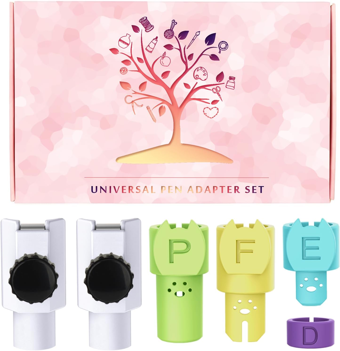 Universal Pen Adapter Set for Cricut Joy and Joy Xtra,Work with Sharpie,Crayola,Sakura,Stabilo and More Hard-Tip Pens Less Than 0.47 Inches