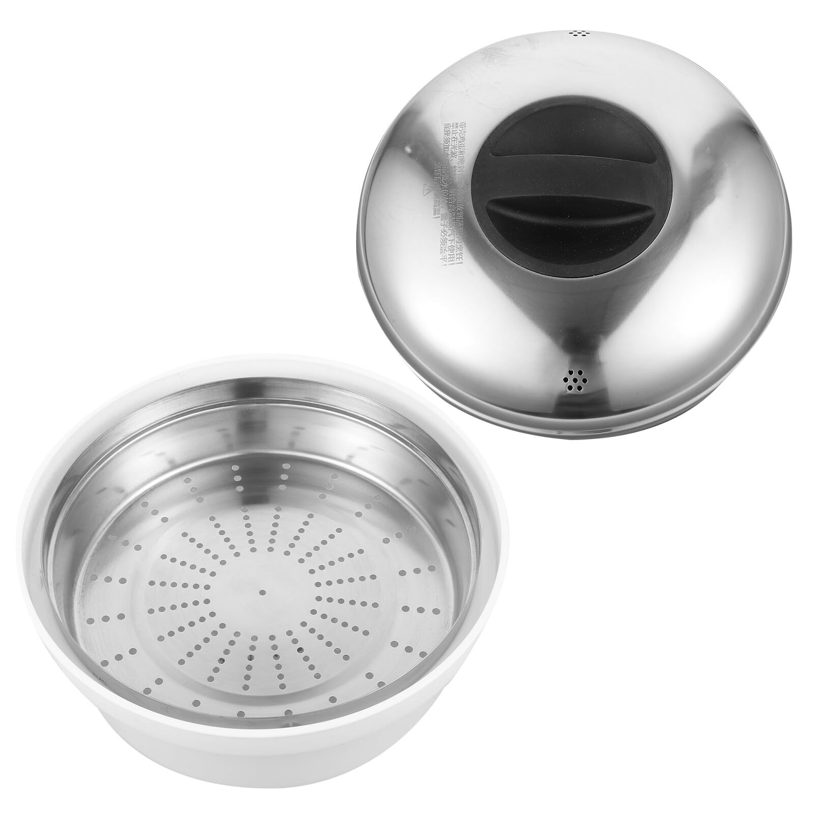 Silber Mikrowellen Dampfgarer Satz aus Edelstahl und Kunststoff