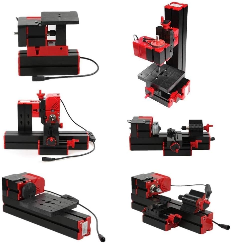 Electrical Tools DC 12V 6 in 1 Multi Metal Mini Wood CNC Lathe Motorized Jig-Saw Grinder Driller Milling