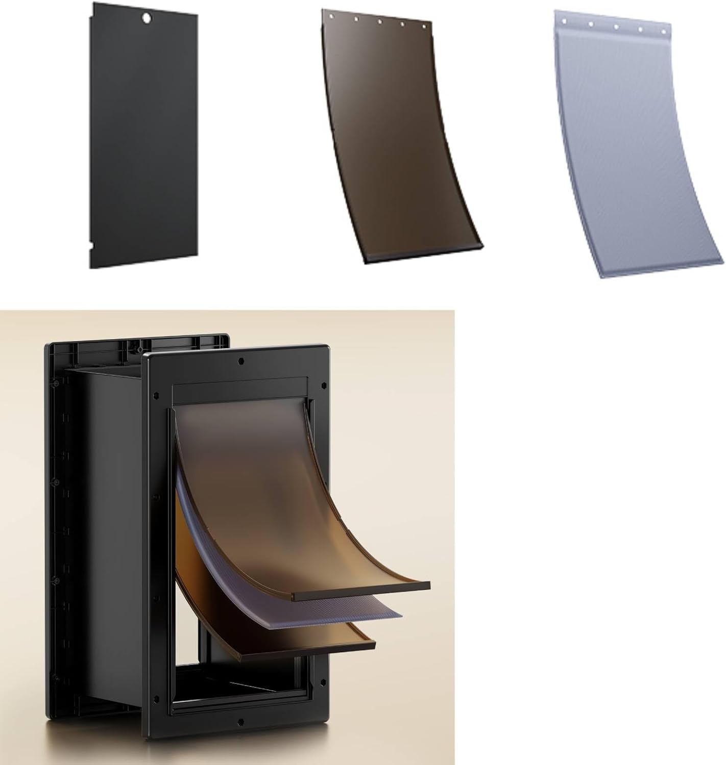 Never Rust Plastic Dog Door & 1 * Replace Flap & 1 * Insulated Flap & 1 * Closing Panel