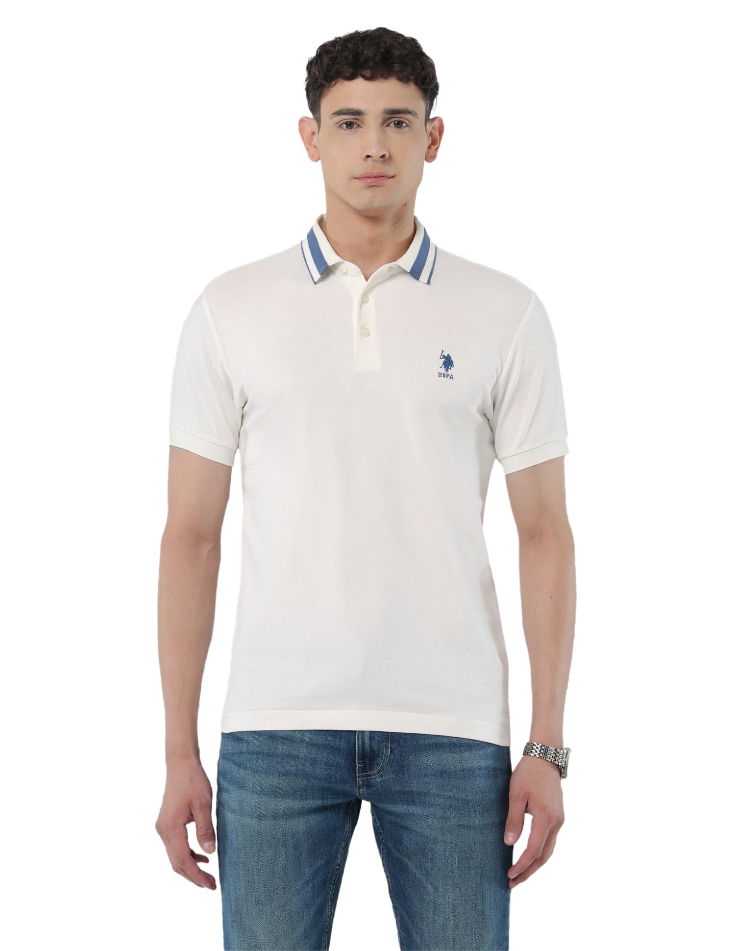 u.s. polo assn. U.s.Polo Association Men's Solid Regular fit Polo Shirt-picture-30