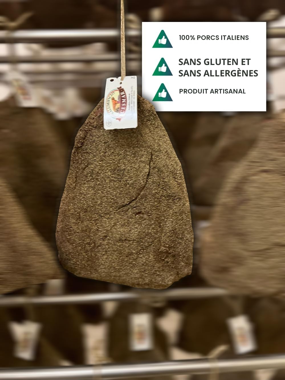 La véritable Guanciale 1 kg GOURMET | Pièce entièr Non découpé | Expédié dans un emballage isotherme Charcuterie italienne | séchée au poivre, Idéal pour la carbonara et l'amatriciana
