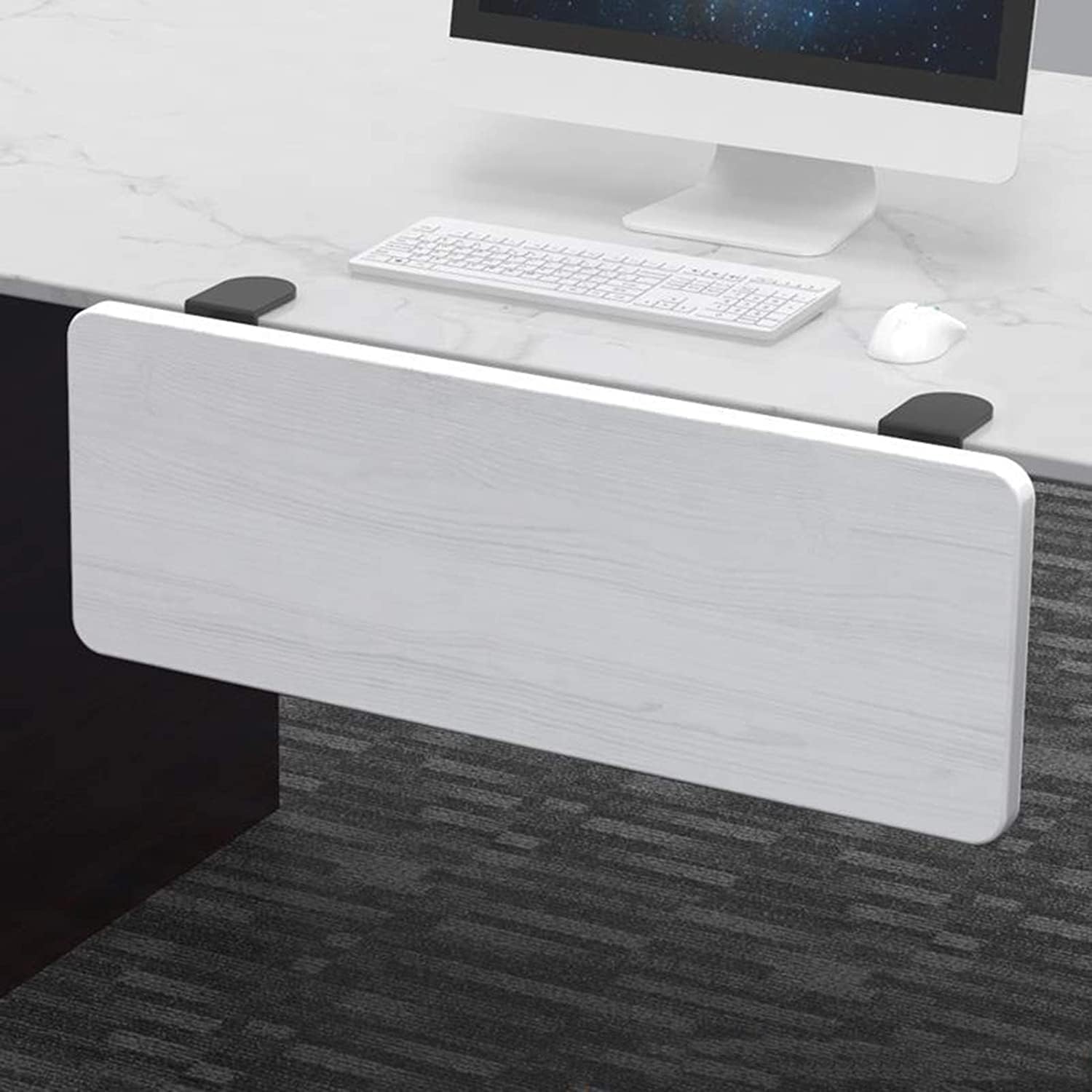 KAEREL Keyboard Tray, Desk Extender Solid Wood Table