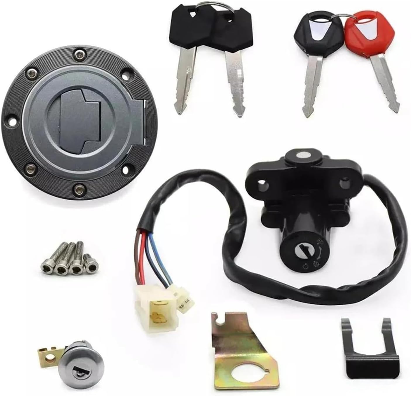 Motorcycle Ignition Switch Lock For YAMAHA YZF R1 2002-2003 2007-2022 R6 2004 2006-2022 FJR1300 2001-2022 FZ6 Key Lock Kit Motorcycle Ignition Switch