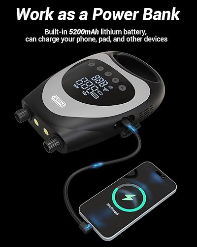 Miniatura 6 de Paddle Board Pump, Rechargeable Battery for 6 SUPs Inflation & Deflation, 20PSI High Pressure Portable Electric SUP Air Pump with LED Light