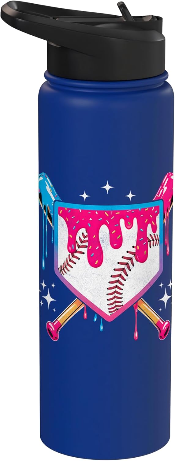 Baseball Drip Purple Glove Respect The Drip Youth Boys Girls Stainless Steel Insulated Water Bottle
