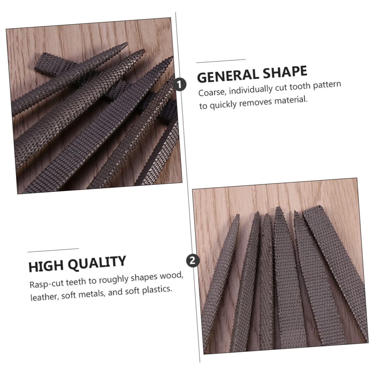 SEWOART Wood File Set 160x4mm Mini Rasp File Anti-slip Grip for Wood Leather Metals