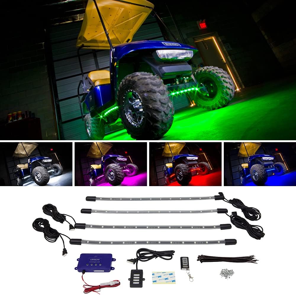 Amazon.com: LEDGlow 4pc Standard Million Color LED Golf Cart Underglow ...