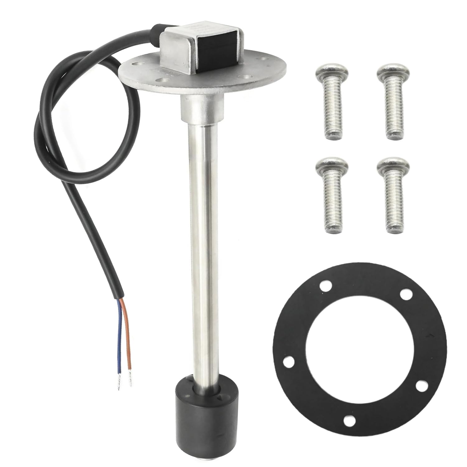 Anxingo 240-33 ohms 8"(200mm) Fuel Level Sending Unit, Boat Fuel Tank Sending Unit, Stainless Steel Fuel Gas Tank Sender 5 Hole for Marine Boat Truck Car Fuel Water Level Gauge Sensor