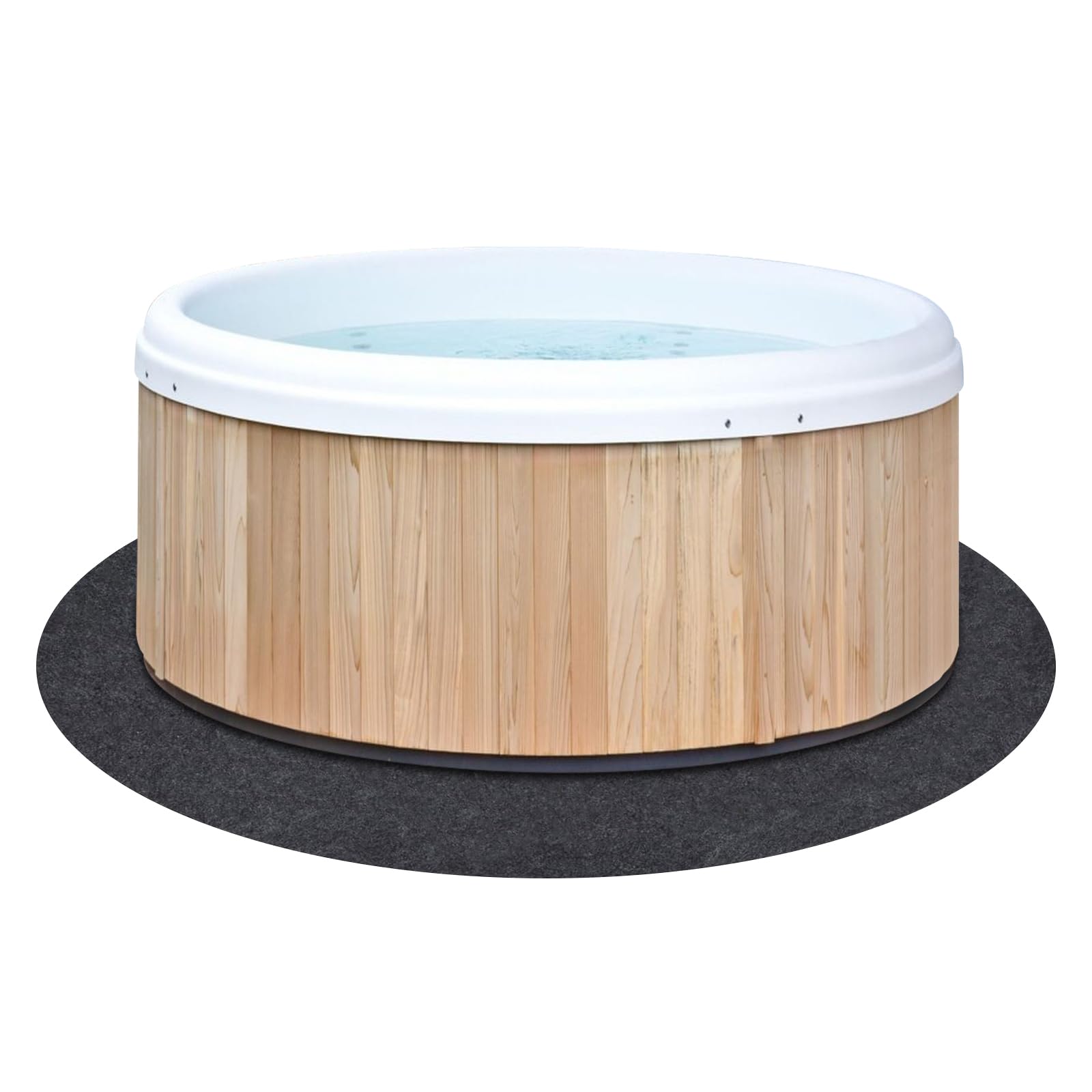 Eppyyo90 Inch Dia Round Inflatable Hot Tub Mat,Waterproof Slip-Proof Backing, Absorbent Spa Pool Ground Base Flooring Protector Mat for Protect Hot Tub Pool from Wear