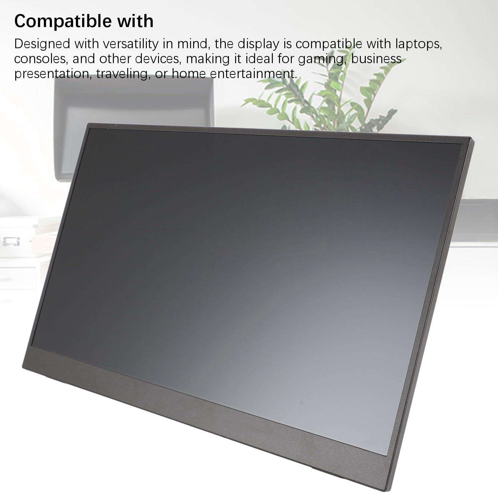Przenośny Wyświetlacz 15,6 Cala, Ekran IPS Full HD 1080P, Wyjątkowo Cienki, Lekki, Wiele Możliwości Podłączenia, Regulowana Podstawa, do Laptopów, Konsol, Prezentacji