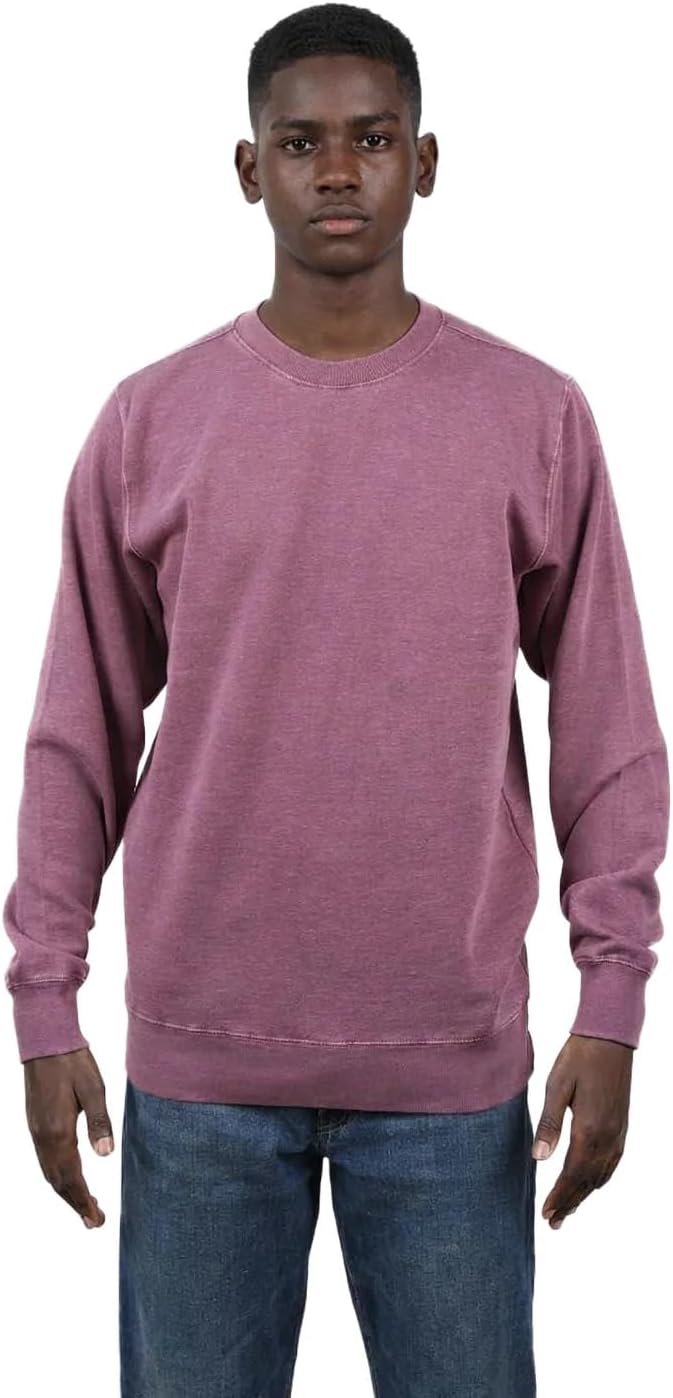 Milltex 7.25 Oz Premium Vintage Fleece Textured Sweatshirt | Long Sleeve Crewneck Cotton Blend for Men and Women