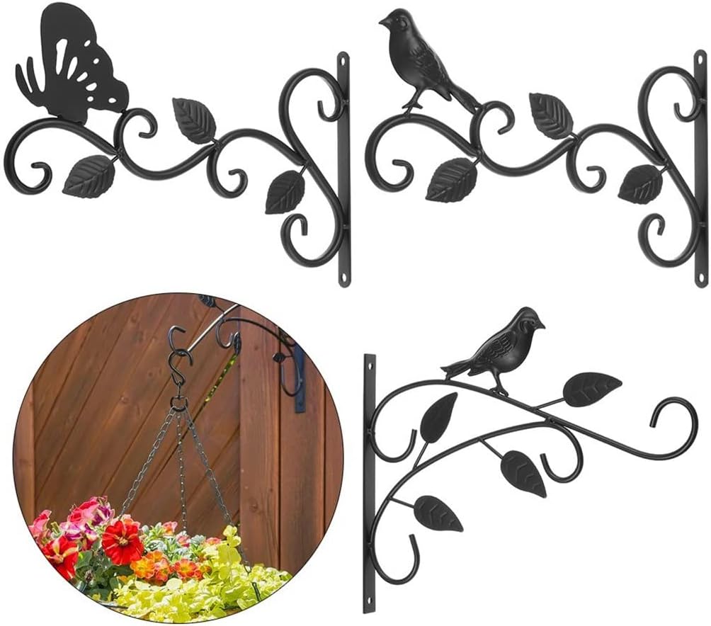 Backyard Outdoor Decorative Hooks Metal Hanging Basket Brackets Plant Hanger