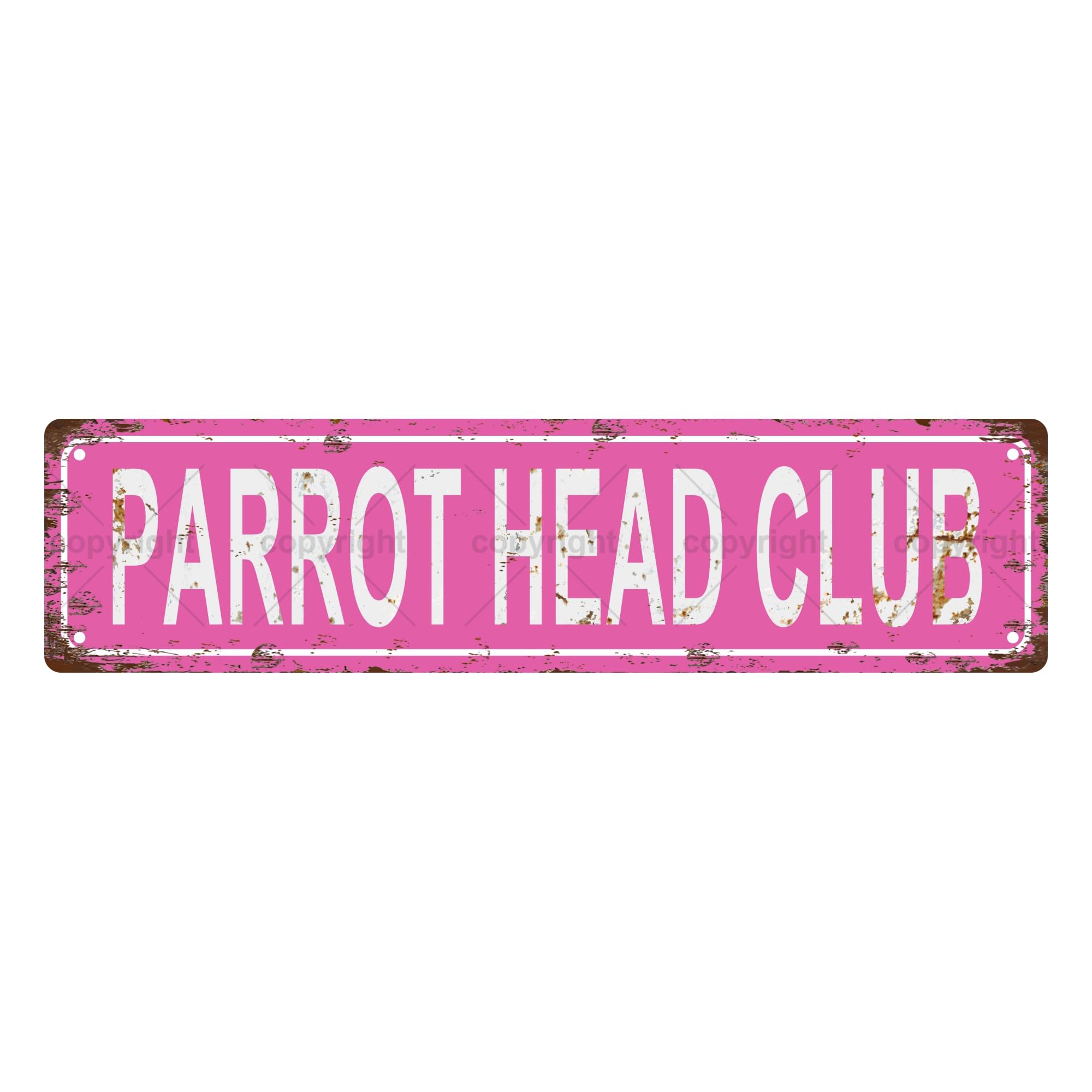 PARROT HEAD CLUB Vintage Metal Tin Sign, Street Sign, Home Decor, Room Decor, Wall Decor, Bathroom Decor, Bar Decor, Cafe Decor, Garage Decor, 16 x 4 Inch โ image 1