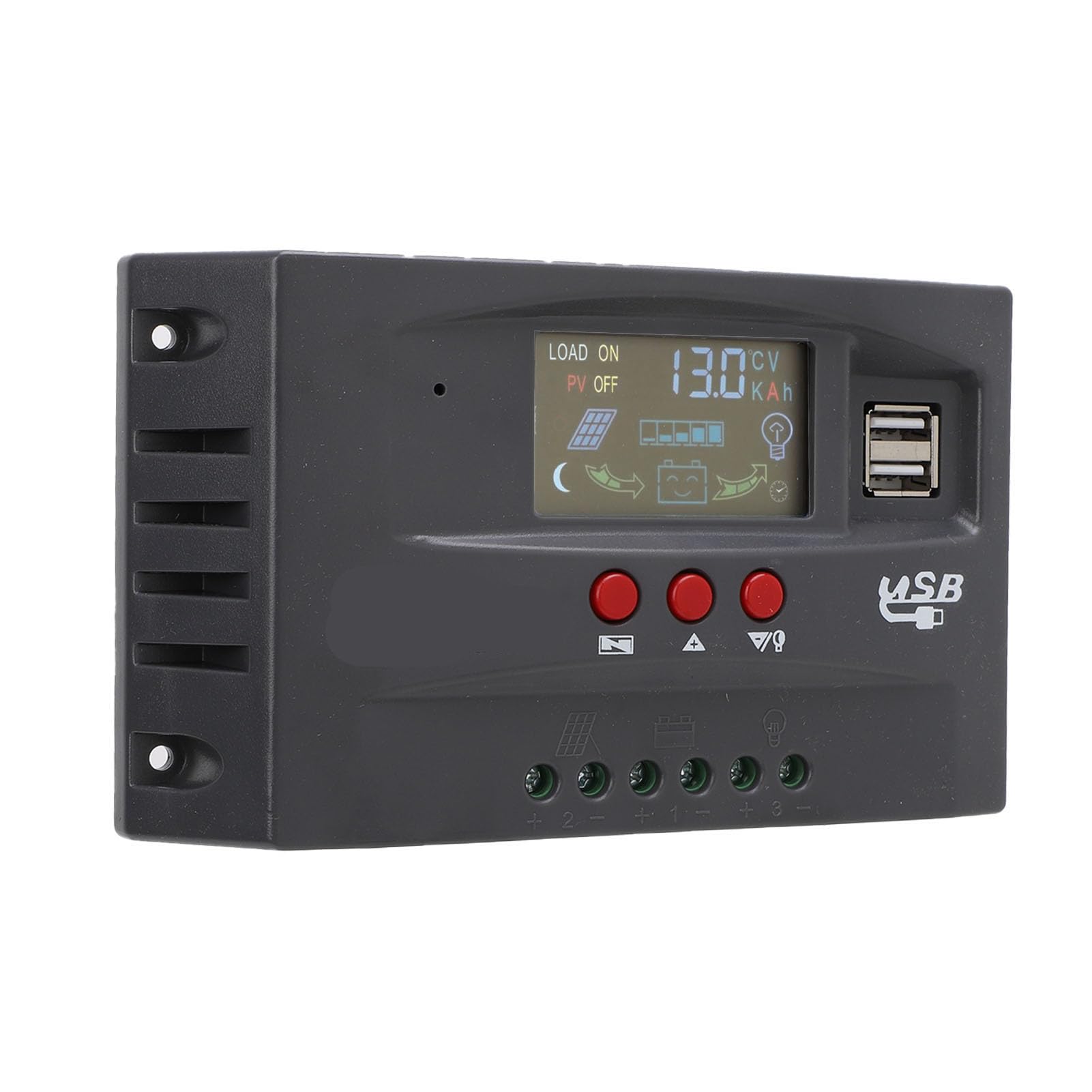 Controlador de Carga Solar MPPT, Regulador Inteligente, Pantalla LCD Eficiente para Yates Al Aire Libre, Energía Solar de 12V y 24V (100A)