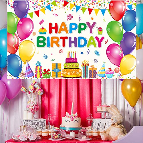 Party Greeting Happy Birthday Party Decorations Colorful Birthday Banner Backdrop Large Rainbow Happy Birthday Yard Sign Background It'S My Birthday Party Indoor Outdoor Decorations Supplies For Boys Kids Girls thumb #3