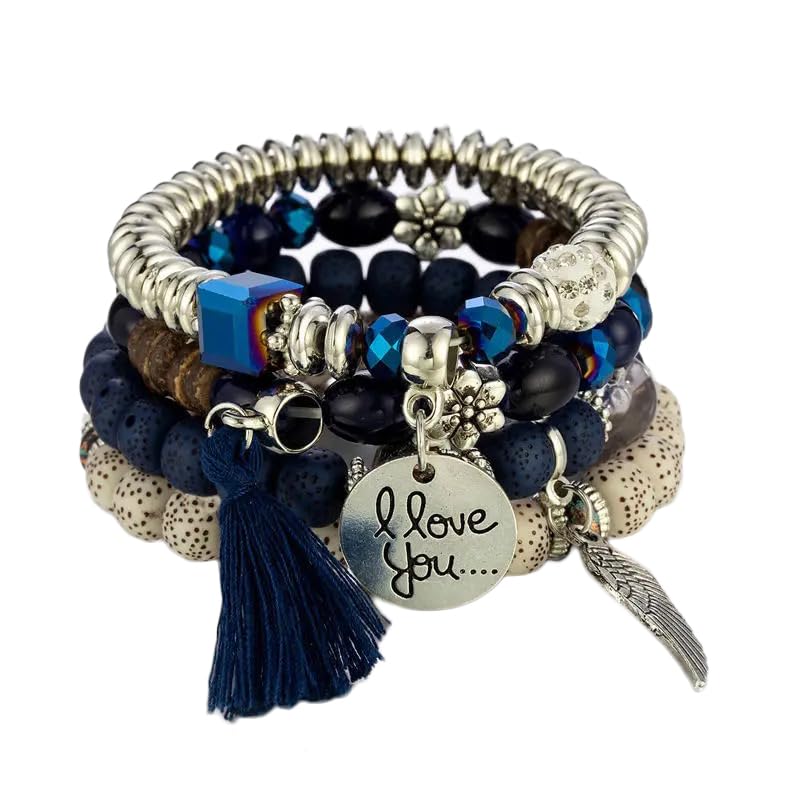 Shining Diva Fashion Latest Stylish Multilayer Bangle Bodhi Bracelet for Women and Girls