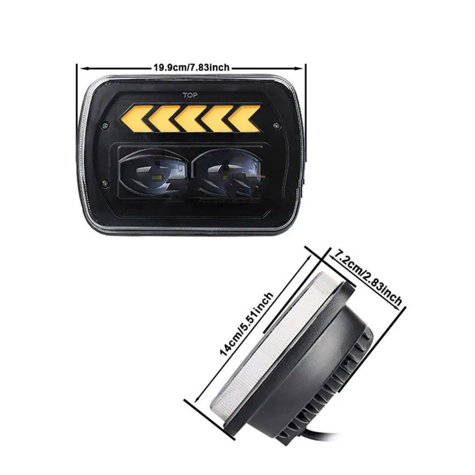 FARO FANALE Quadrato 5x7 7x6 7 Pollici Faro Principale H4 DRL Indicatore Direzione Lampada Guida Per Auto Per Camion Fuoristrada Per Jeep Per Fari Per Cherokee Fari Anteriori(1piece black)