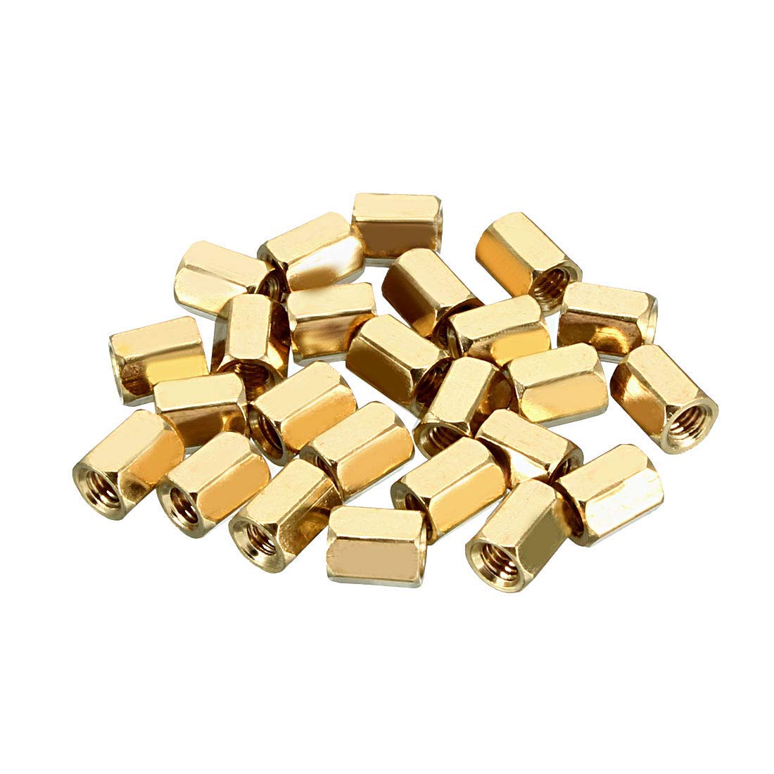 25pcs Brass Straight PCB Pillar Female Thread Hex Standoff Spacer M3x5x6mm-image-5