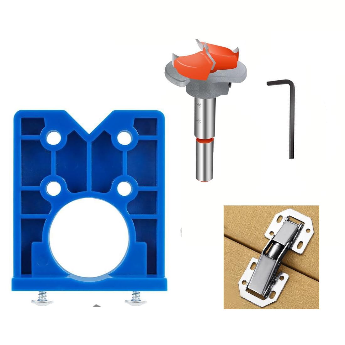 NewShark Hinge Hole Drilling Guide Locator Hinge Drilling Jig Hinges 35mm Hinge Jig Drill Guide Set with Locator Plate Adjustable Cabinet Hinge Opener for Cabinet Hinge Wood Furniture Door Hinge (B0D7MDFTFJ) Amazon Price History, Amazon Price Tracker