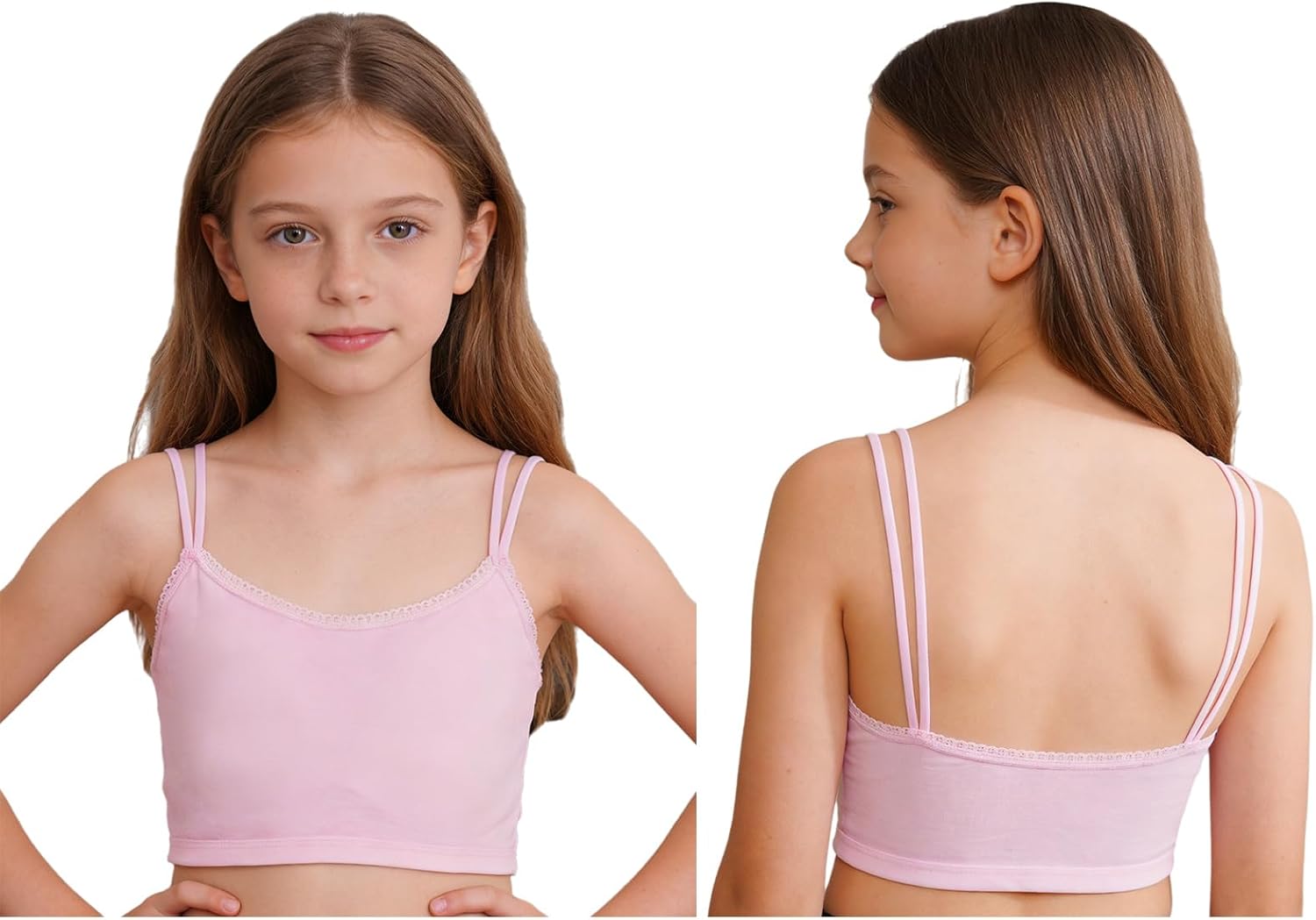Alvivi Kids Seamless Bra for Competitions Dance Class Light Support Comfy Inner Beginner Underclothes